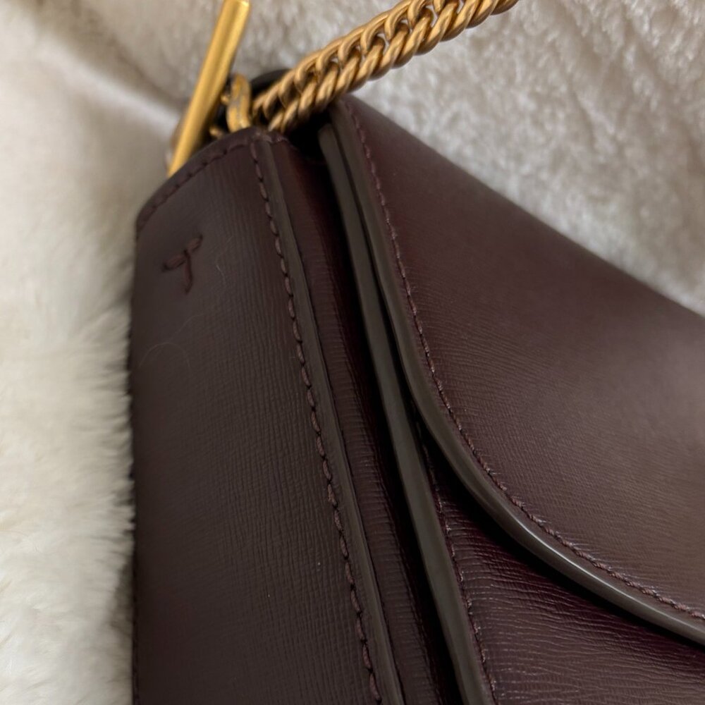 Gorgeous Tory Burch Robinson Convertible Bag Deep Wine Color - Picture 11 of 15